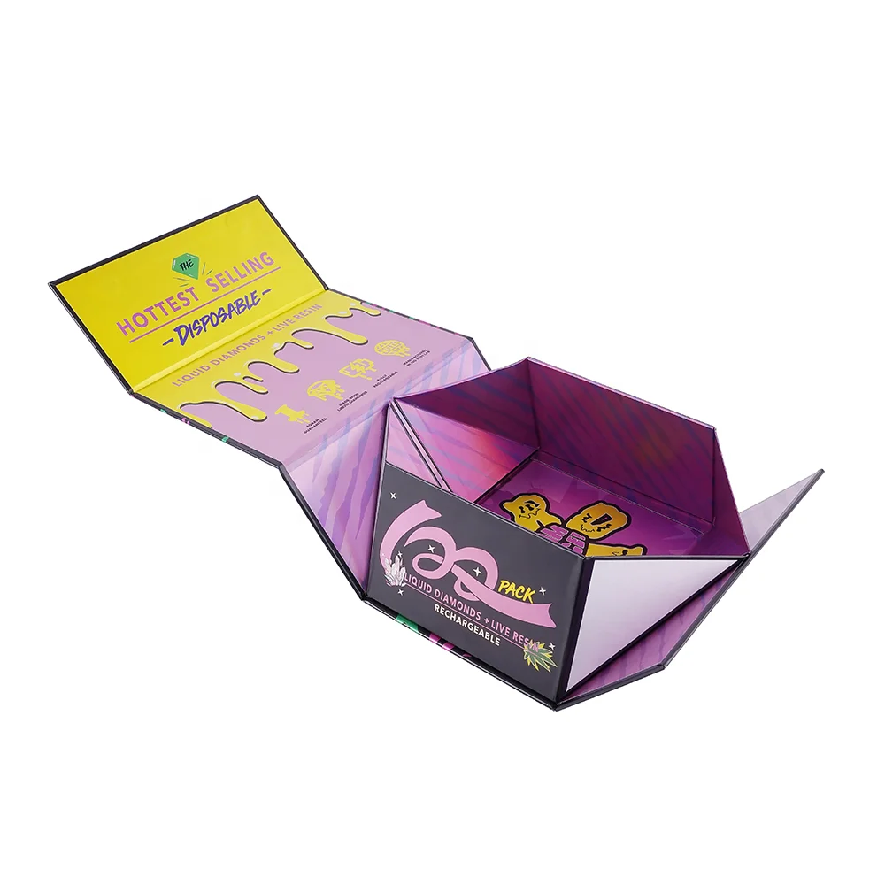Custom Luxury Folding Gift Boxes Hard Cardboard Rigid Magnet Box with UV Coating and Vanishing Printing Mat with Magnetic Lid