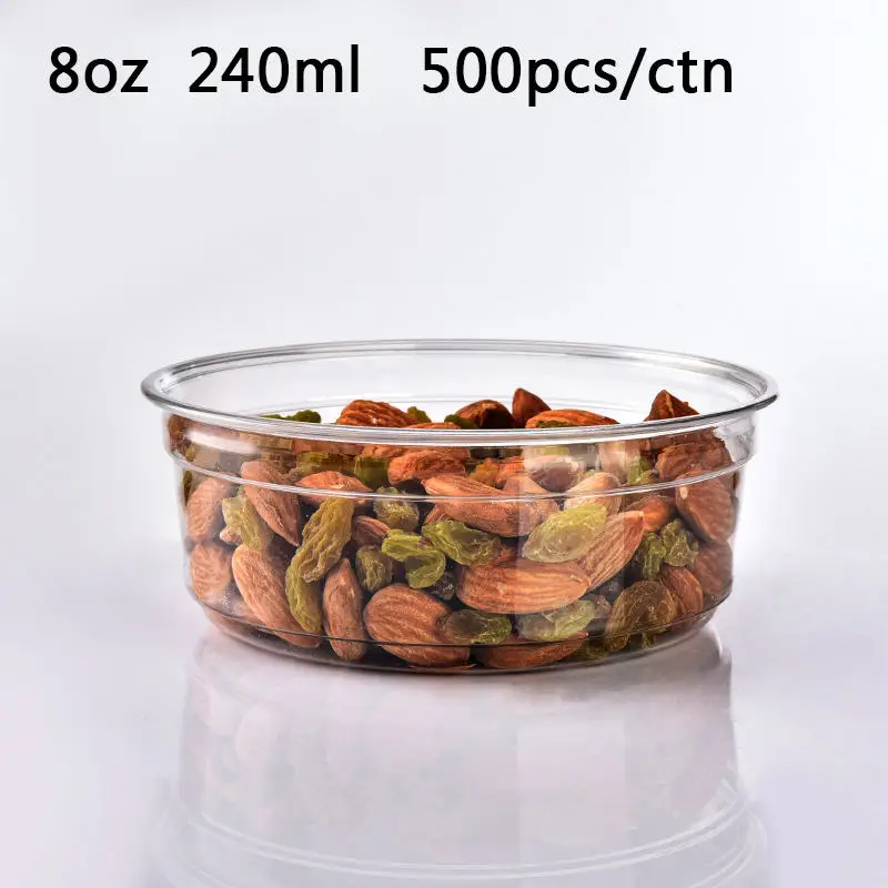 8oz,12oz 16oz 24oz 32oz Clear Disposable Fruit Ice Cream PET/PLA Plastic Dessert Salad Take Away Dessert Acai Bowl With Lid