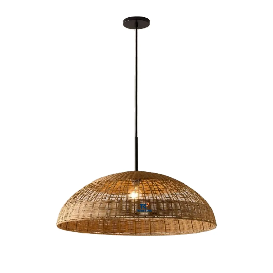 Wholesale rattan lighting chandelier woven rattan hanging lamps for home decor from Thanh cong