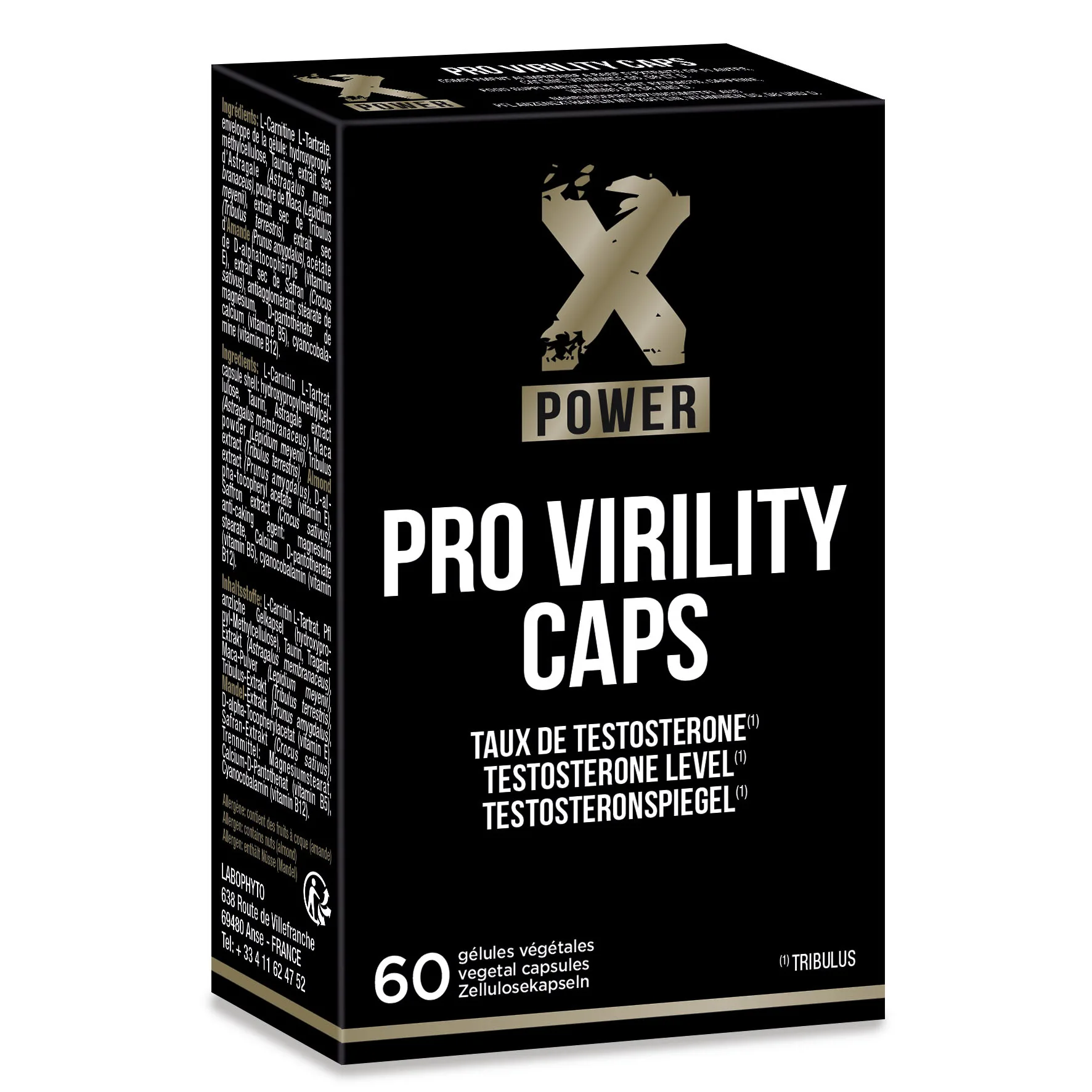 PRO VIRILITY CAPS 60 капсул пищевая добавка с витаминами для мужественности и эректильной функции кофеином tribulus guggul