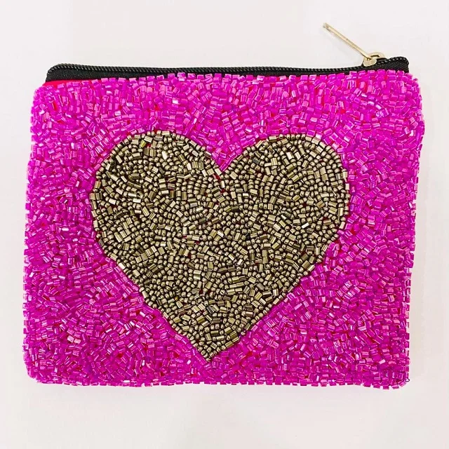 2022 Lowest Price Hot Selling Indian Handmade Acrylic Beaded Quilted MOM Design Mini Coin Purse Pouch for Women