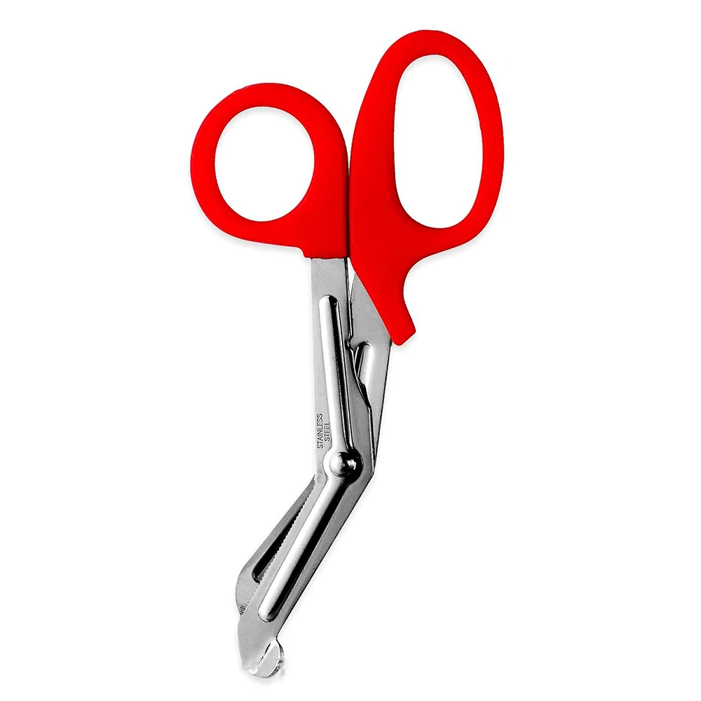 High Grade Red Plastic Handle Bandage Cutting Scissor First Aid Medical Trauma Shears Nurses Universal Scissors