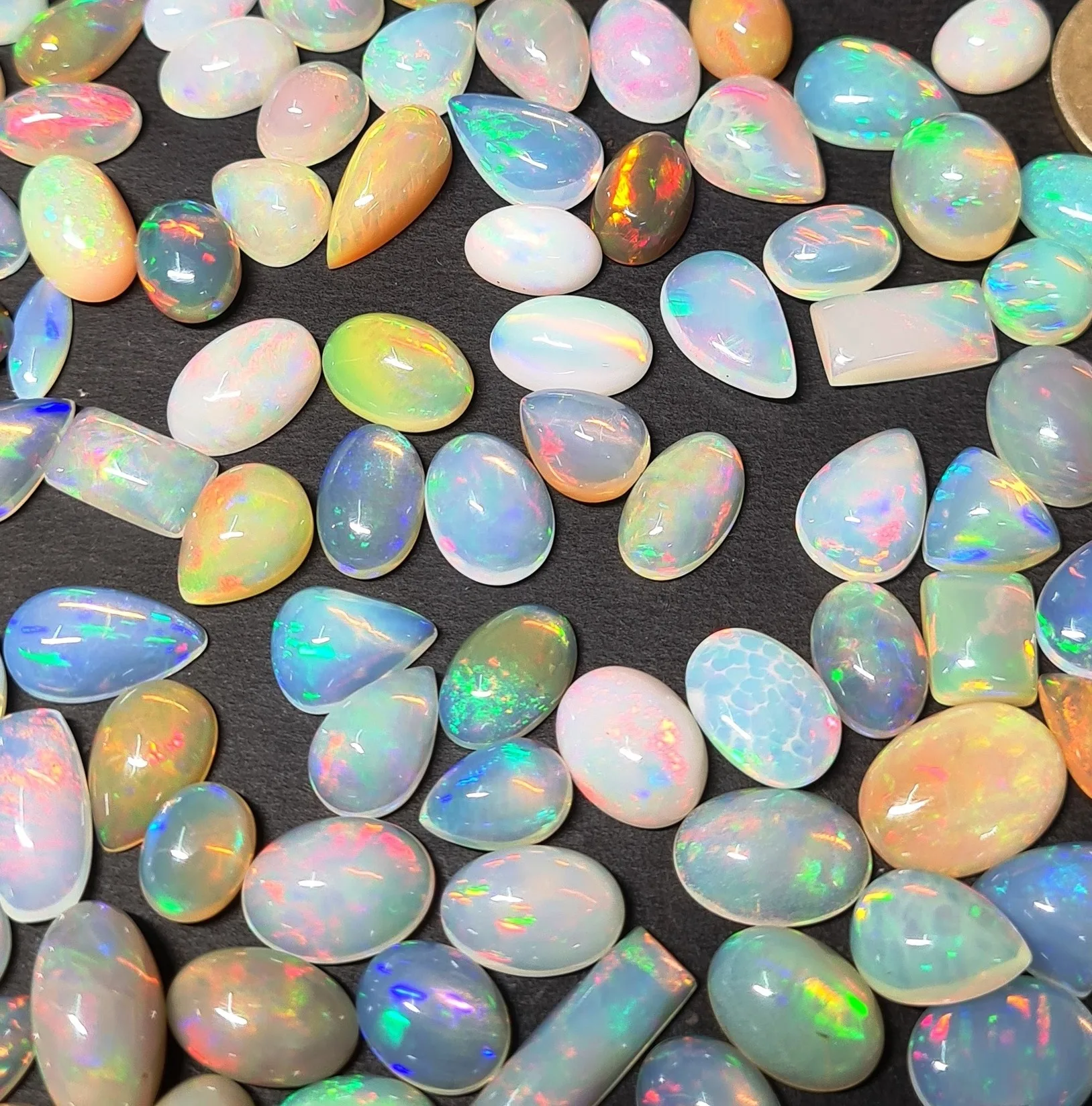 Mix Shape Opal Cabochons Lot Multi Fire Opal Cabochon Natural Ethiopian Opal Cabochon