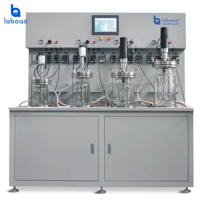 Laboao Customized 4-Parallel Glass Bioreactor Cabinet