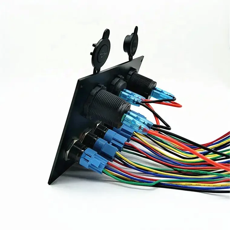 MICTUNING Waterproof 6Gang Marine Boat Aluminum Push Button Mounted Dash Switch Panel Offroad