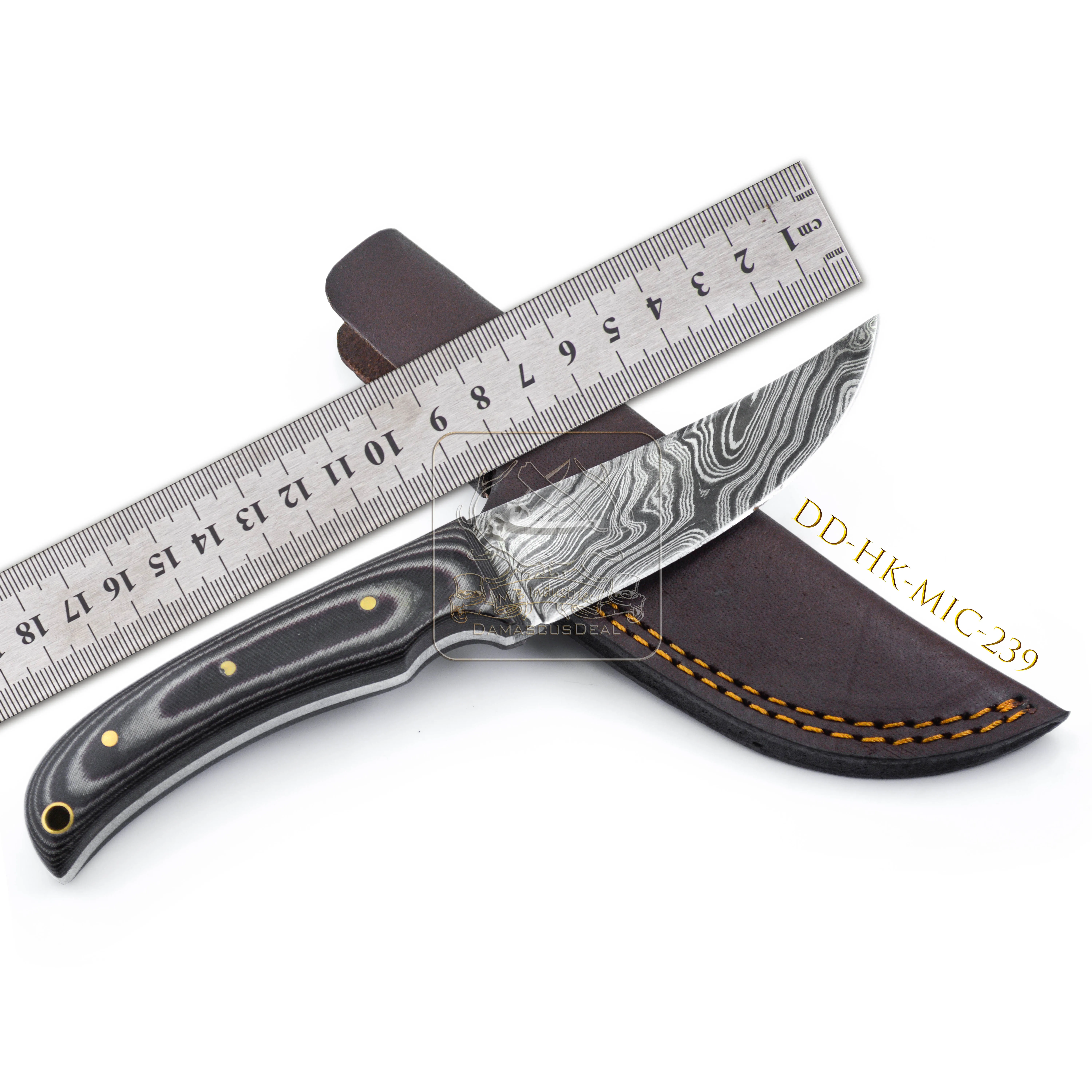 Hot Selling DD-HK-MIC-236 Outdoor Bushcraft Camping Survival Knife 192 Layers Damascus Steel Sword Micarta Stainless Stainless