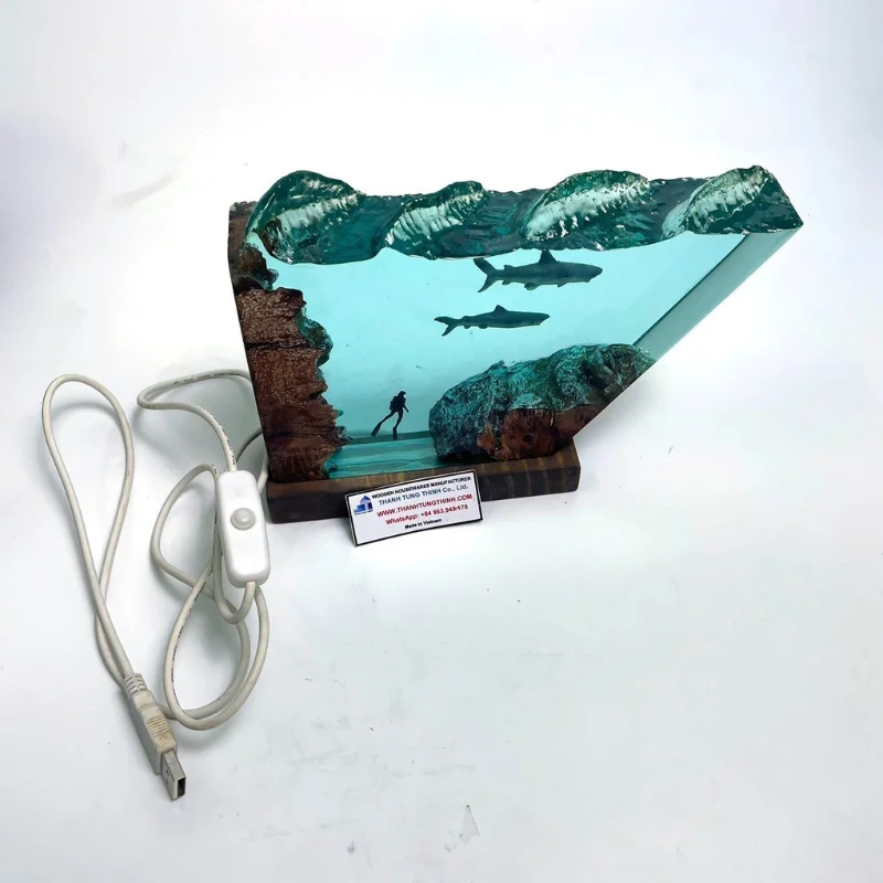 Epoxy lamp astronaut night light wood resin Decoration Sleep Bedroom lamp Creative 3D Light WhatsApp: +84 961005832