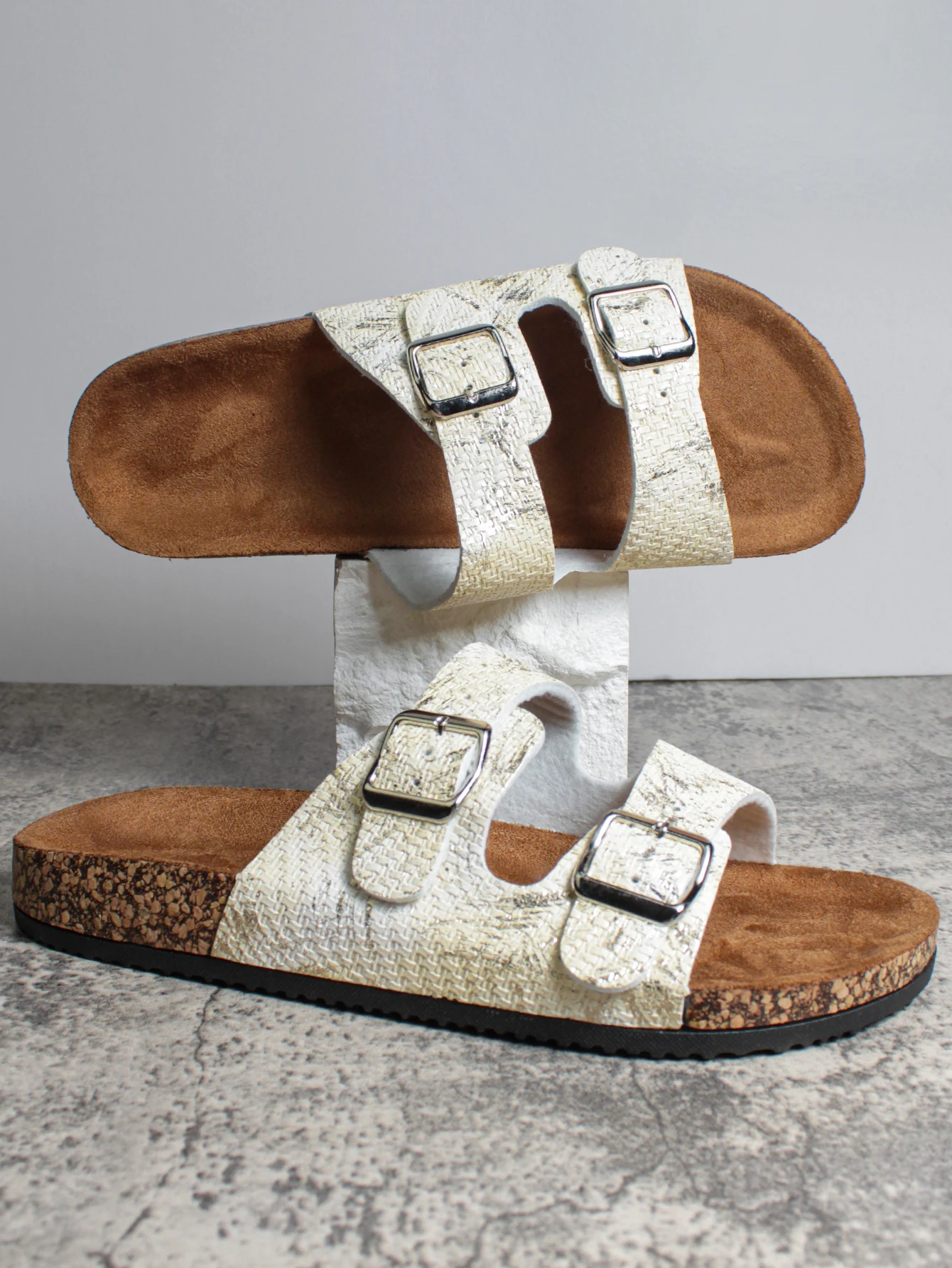 Hot Sale Taupe Cow Suede Leather Flat Sandals Birken Slide Sandals Stocks Women Summer Slip