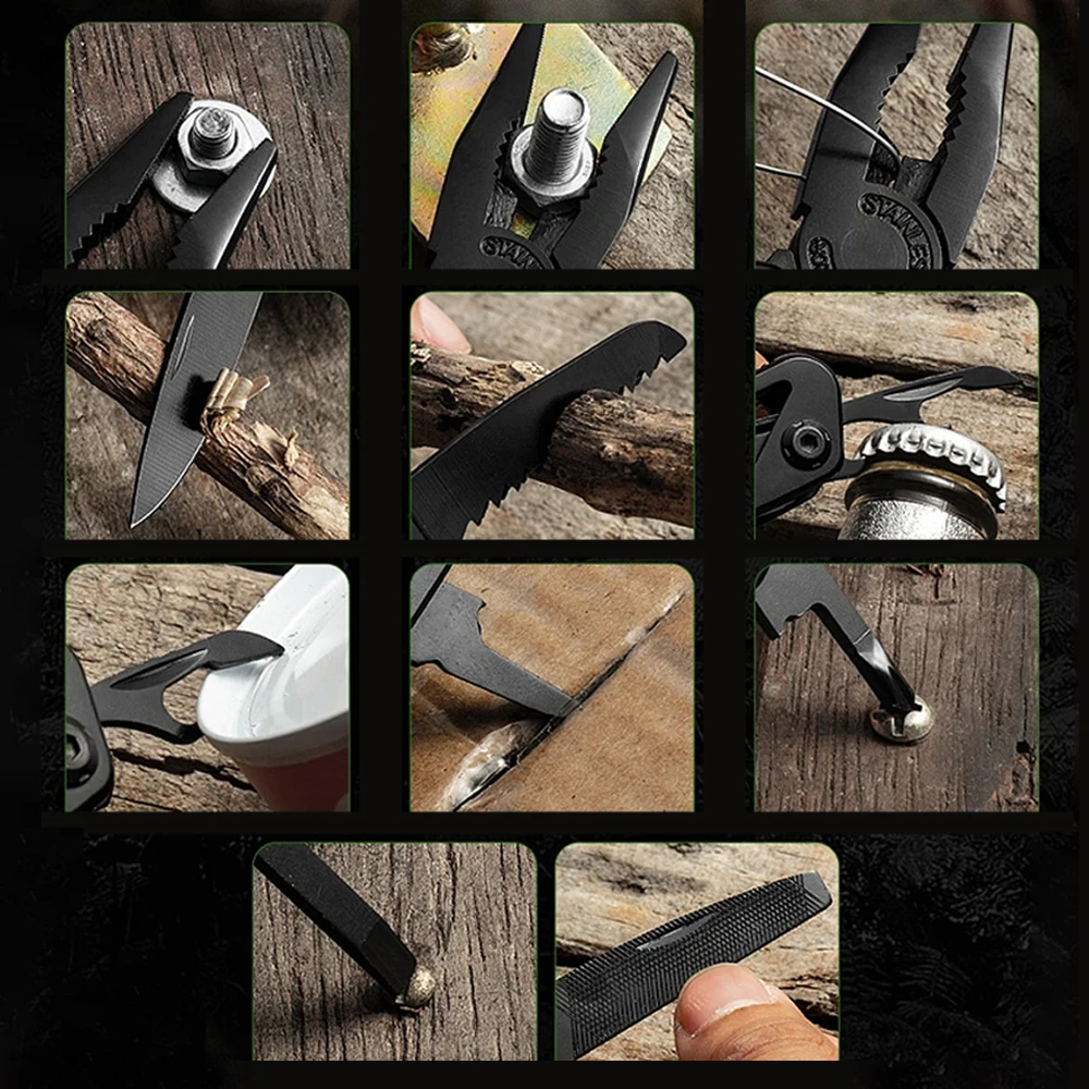 Multi-tool multi-function folding combination pliers mini telescopic pliers outdoor hunting camping survival manual tool set