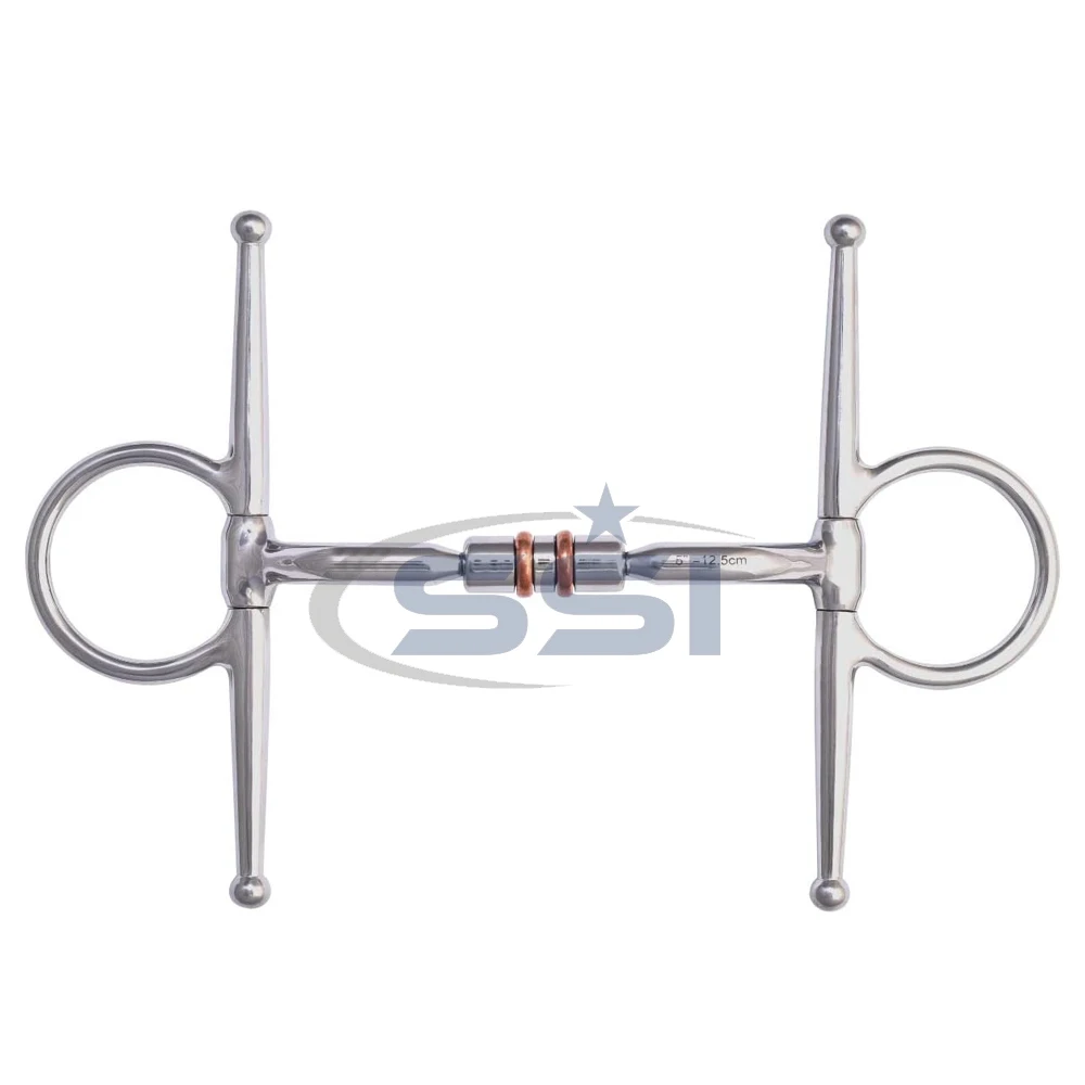 Full Cheek Rotary Double Cooper Roller Snaffle Horse Riding Bits Double Cooper Roller Snaffle Bit Wholesale Price