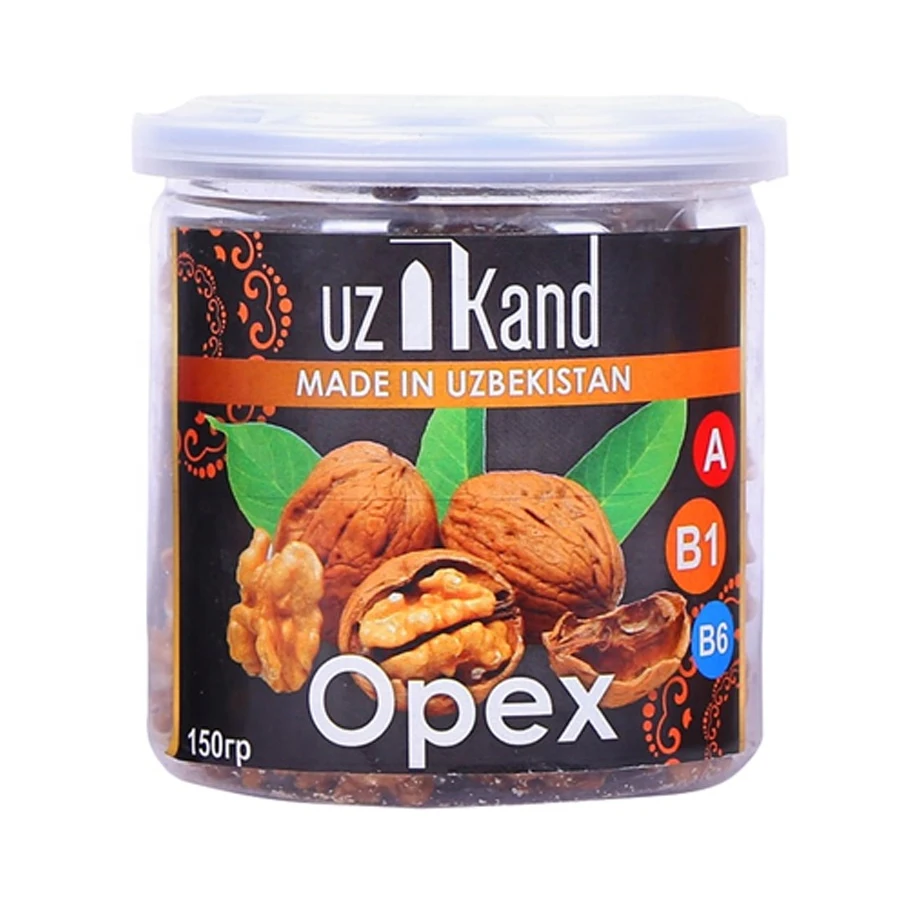 Non-GMO high grade natural quality 150 g dried fruits & nuts from Uzbekistan walnut kernels in jar for food