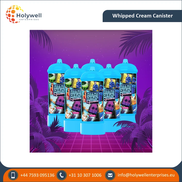 OEM Available of Cream Chargers Best Quality Miami Magic 320g Whipped Cream Charger Cylinder Pack of 6 and Pack of 12