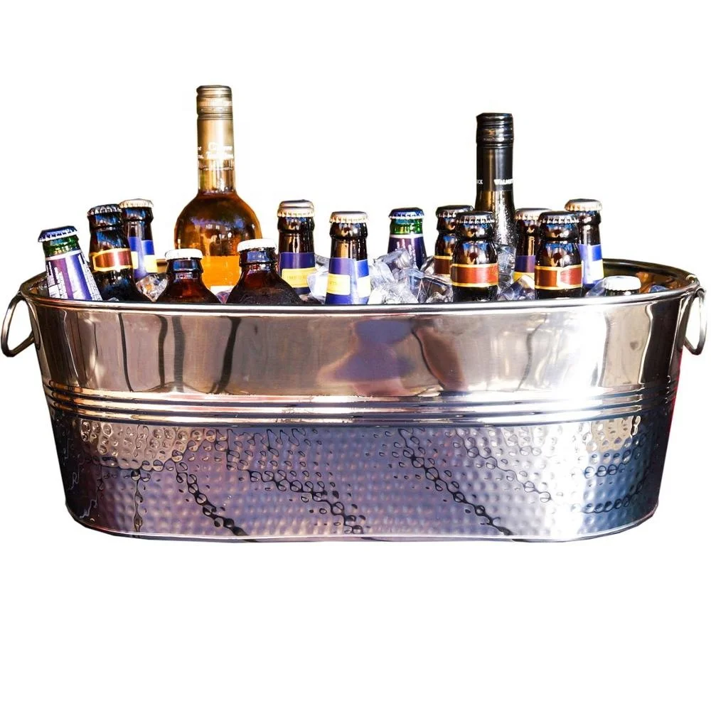 Stainless Steel Oval ice bucket for beverages bottle cooler