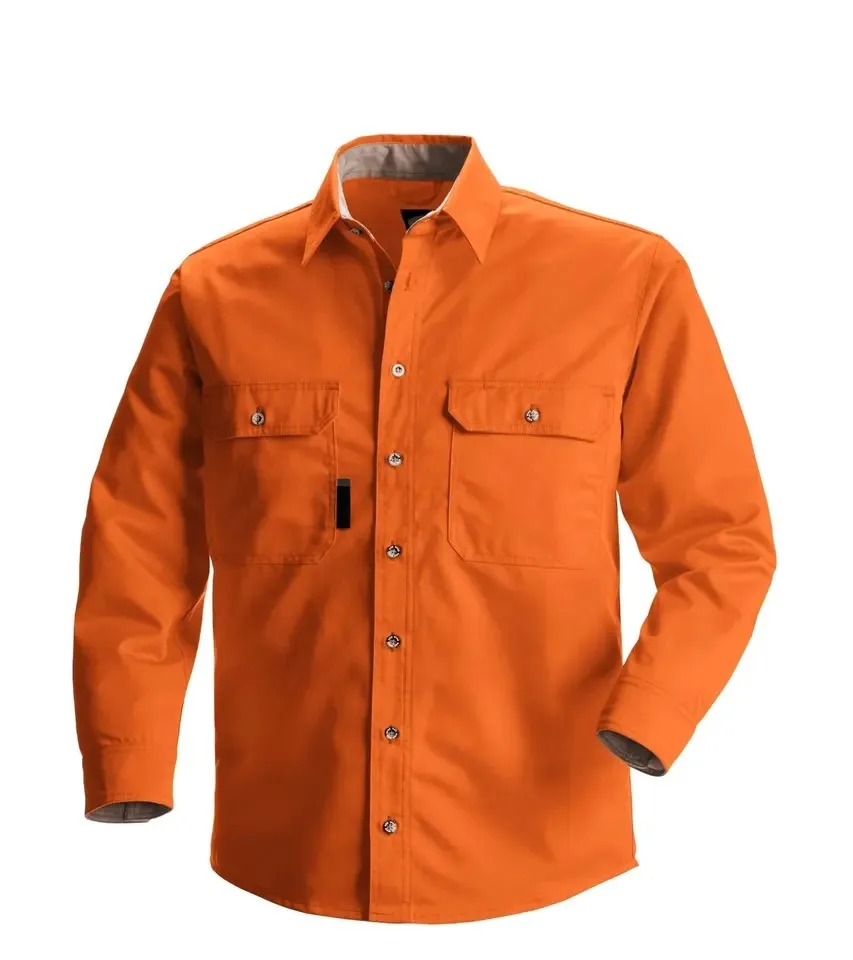 Red Color Industrial Custom Mens Mechanic Work Shirts Best Supplier Wholesale Hot Sale Short Sleeve Customized TWILL Fabric