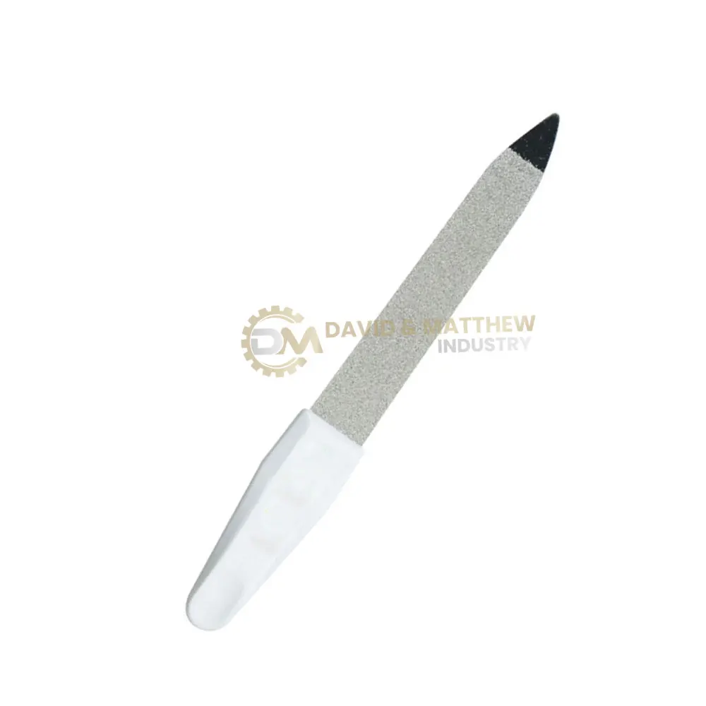 Custom Dual-Sided Stainless Steel Nail File Diamond Coating OEM Logo Professional Men/Women Nail Care High Quality Metal EVA