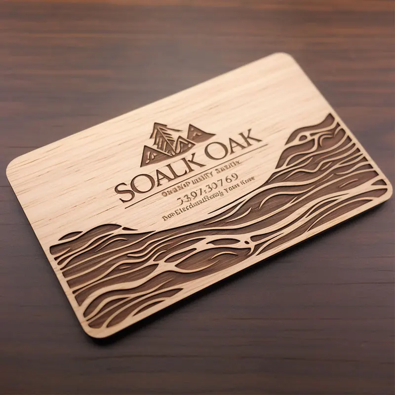 eco friendly wooden souvenir custom logo engraved wood business card