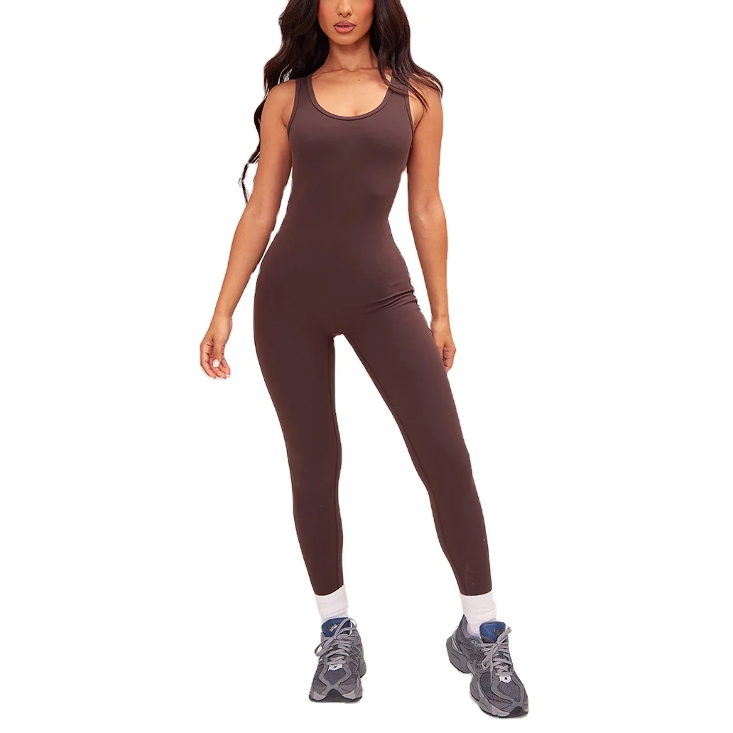 Wholesale Sleeveless One Piece Yoga Fitness Backless Playsuits Bodysuits Spandex Dancing Workout Gym Short Jumpsuits For Women