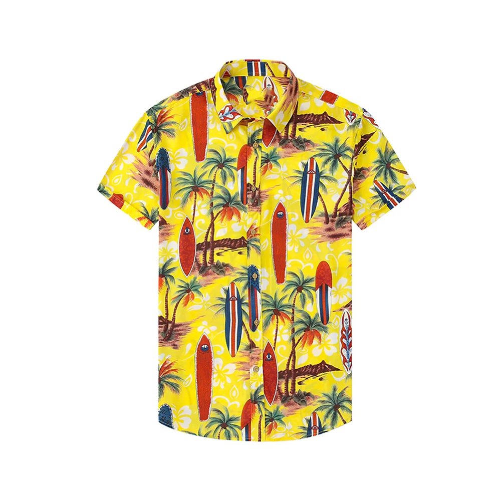 High Quality Silk Satin Shirt Men Long Sleeves Vacation Beach Casual Shirts Custom Silk All Over Print Hawaiian Shirt for Men