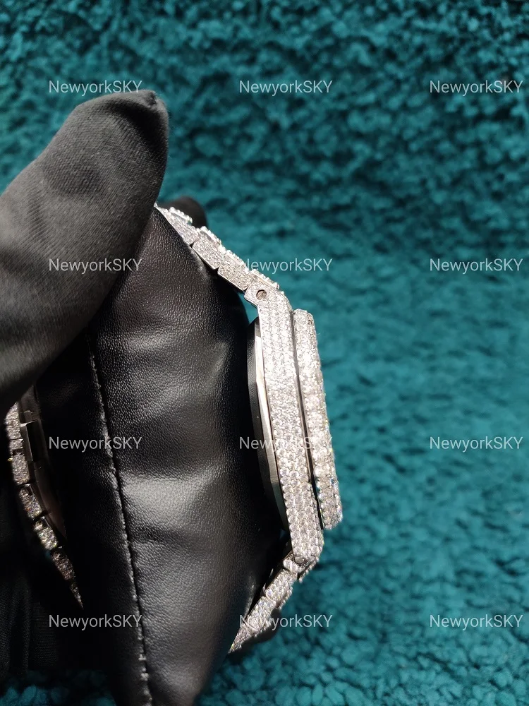 2023 Custom Bust Down D Color VVS Moissanite Diamond Premium Mechanical Luxury Stainless Steel Wrist Men Women Watches