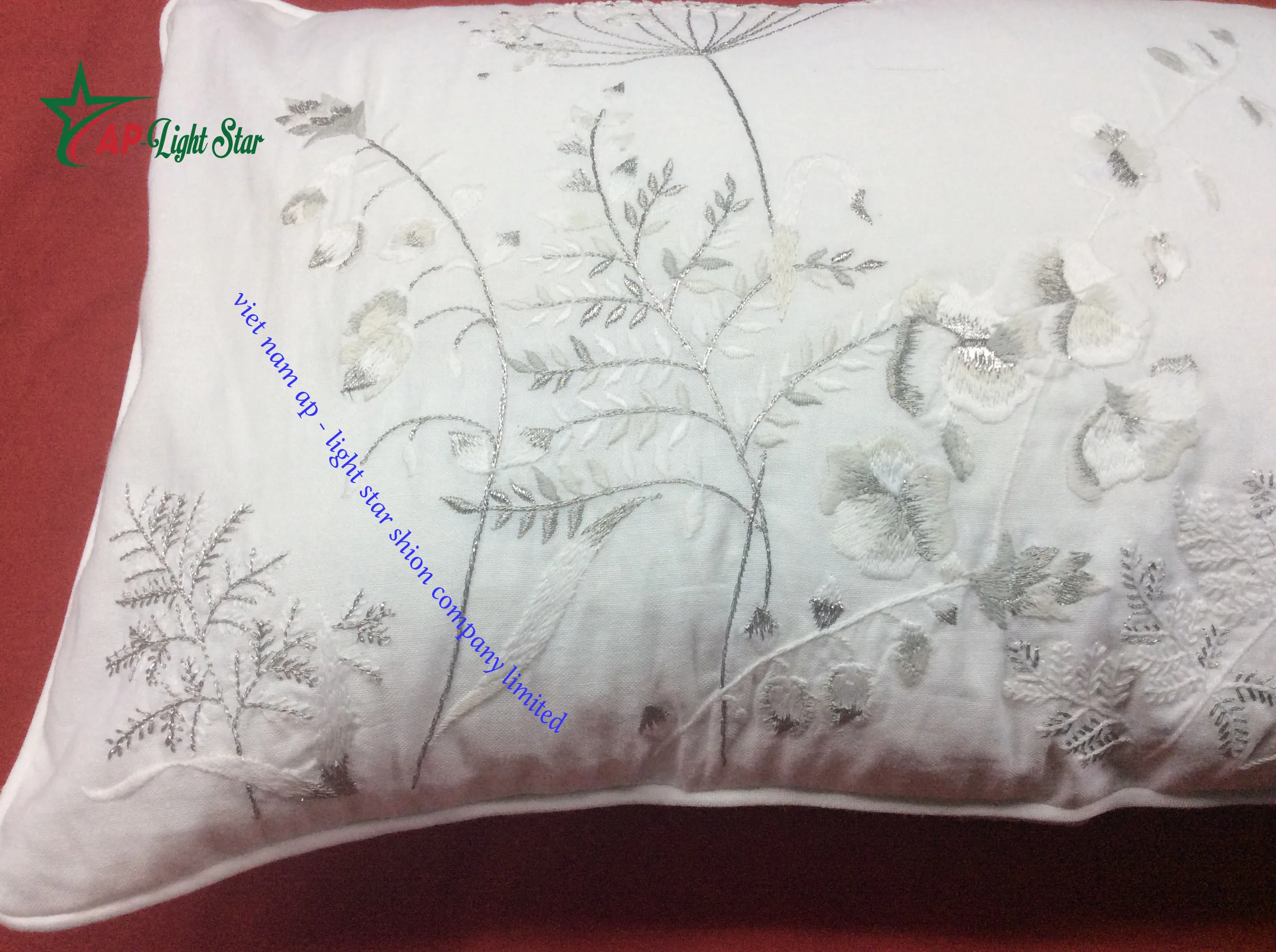 High Quality Vietnam Best Embroidered Cushion Covers Made Cotton Foundation Fabric Best Price Needlework Embroidery