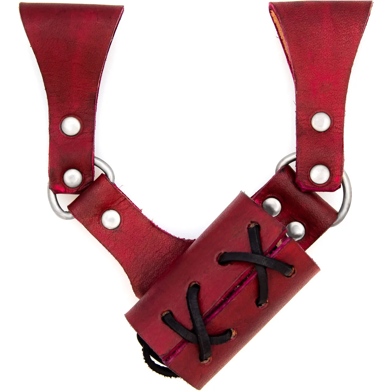 Wholesale Left Handed Renaissance Leather Sword Frog in Red Color made of Genuine Leather Best Selling Medieval Sword Holster