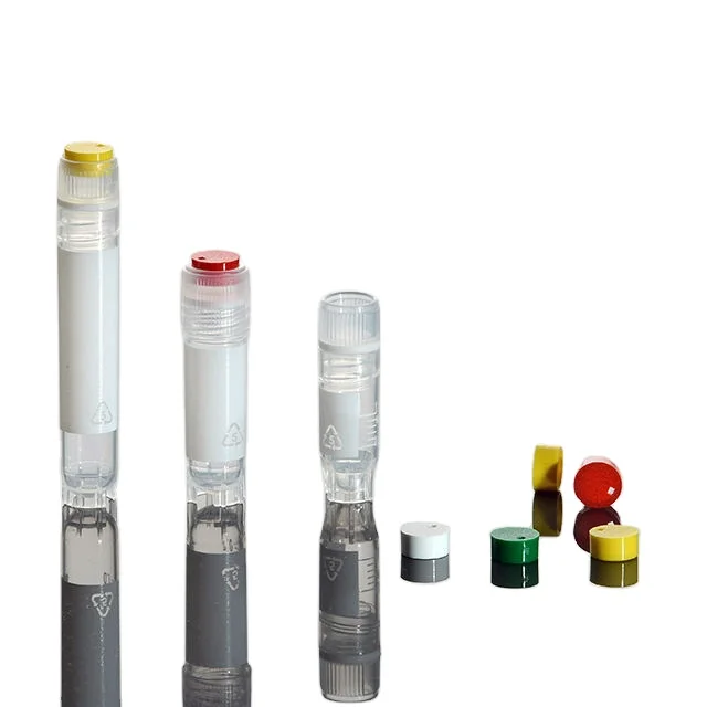 1.5 ml FLAT CRYOGENIC VIAL no code   Rack Pack  External Thread  Concave with gasket