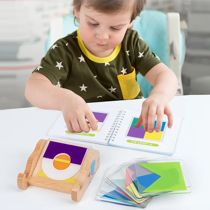 Wooden Logical Thinking Shape Pairing Tangram Figure Shadow Education Table Board Game Juguetes Para Los Ninos for Kids Boy Girl