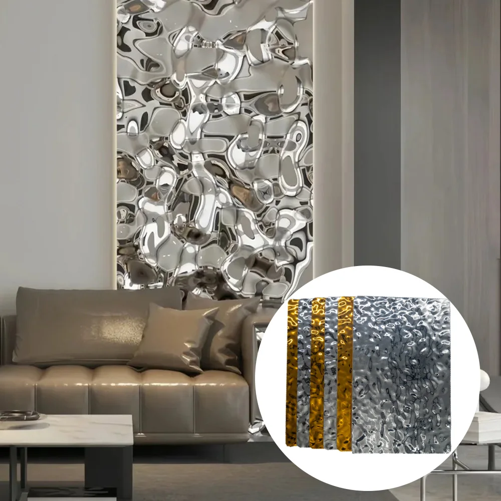 New Material Water Ripple Surface Bamboo Charcoal Wood Veneer Bamboo Fiber Carbon Crystal Wall Plate Wall Panel