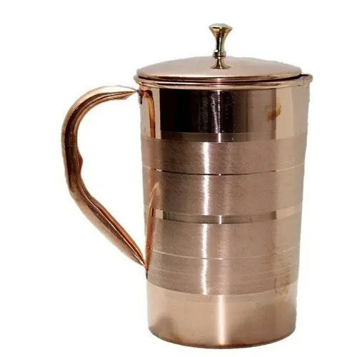 Pure Copper Hammered Jug Capacity 1.5l glass pitcher with lid hot/cold water jug unique Brass Knob Water Jug Drink ware Pitchers