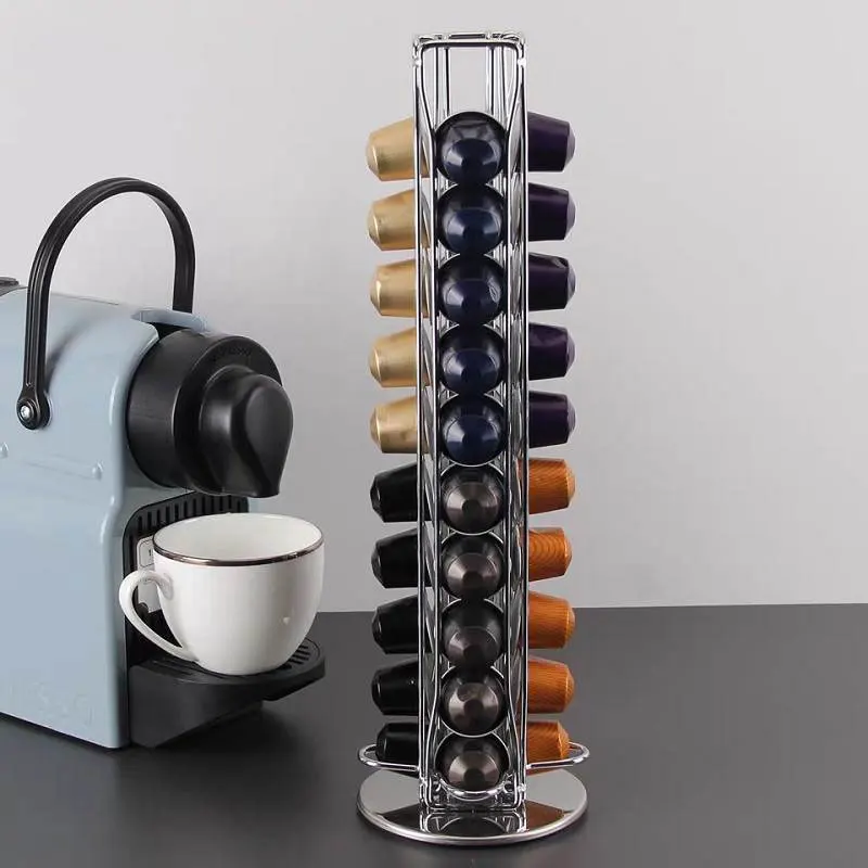 Wholesale Supplier Standing Eco Metal Gold Carousel Mug Cup Capsule Coffee Pod Holder