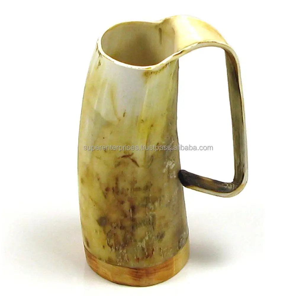Drinking Design Cow Horn Mug for Beer Drinking Indoor Decor Unique Material Design Drinking Mug