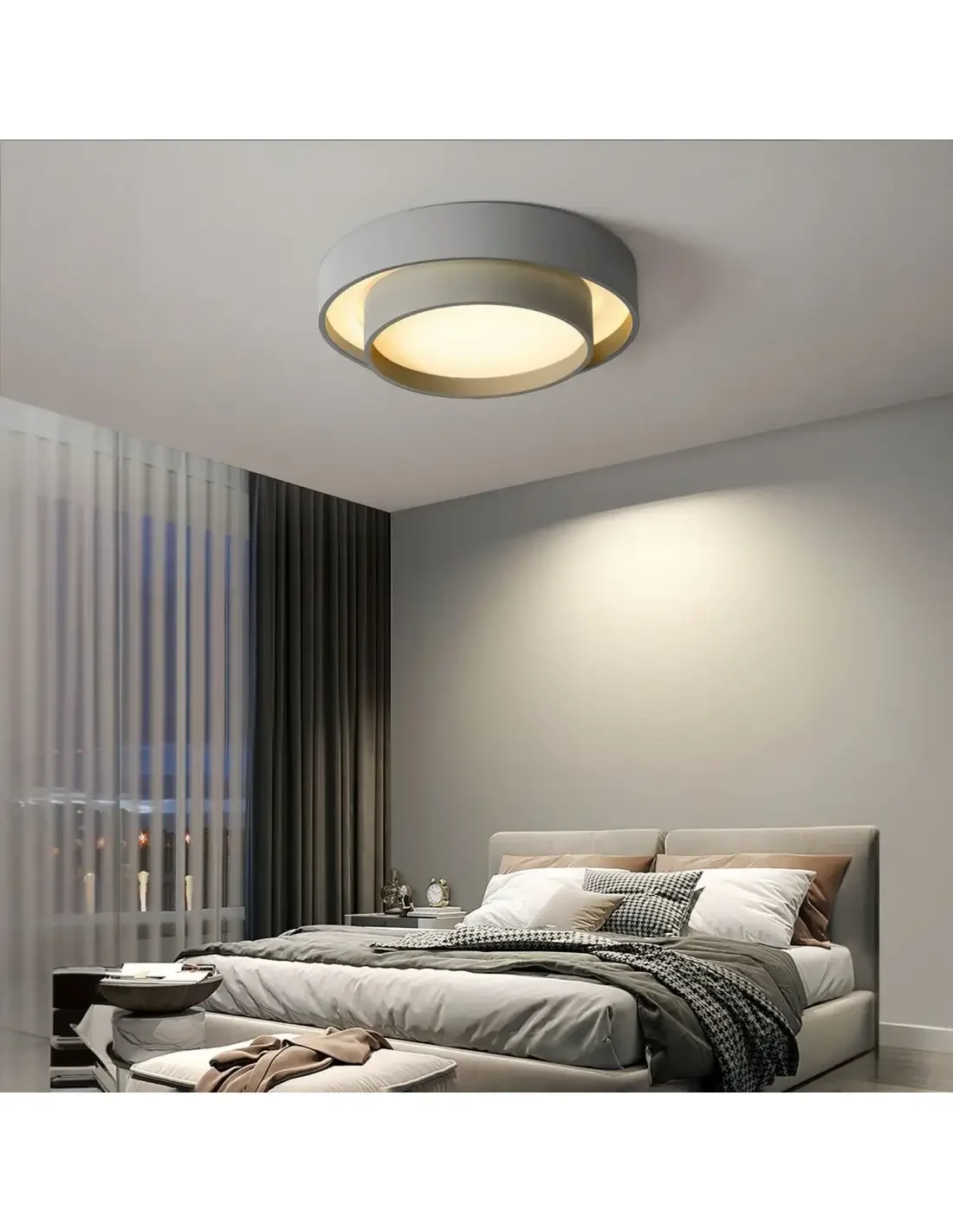 Современный потолочный светильник круглый светодиодный Минималистичная Мелодия дисковый для спальни с регулируемой яркостью