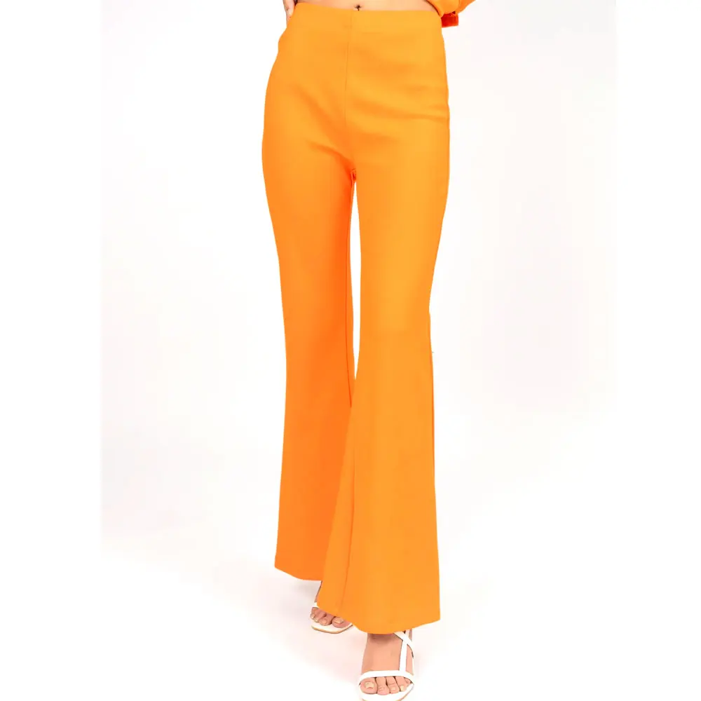 women Custom Fashion Breathable Casual Blank Satin-Straight Trouser Women High-Waist Breathable Wide-Leg Trousers