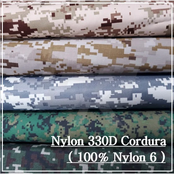 [Nylon 6 100%] N 330D Cordura Korean fabric PU Coated Camouflage (IRR) Printed, Waterproof, Water Repellent, Fire Proof bag