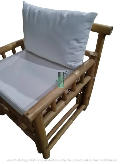 Knock Down Bamboo Chair with Waterproof Cushion living room natural eco friendly home deco interior house