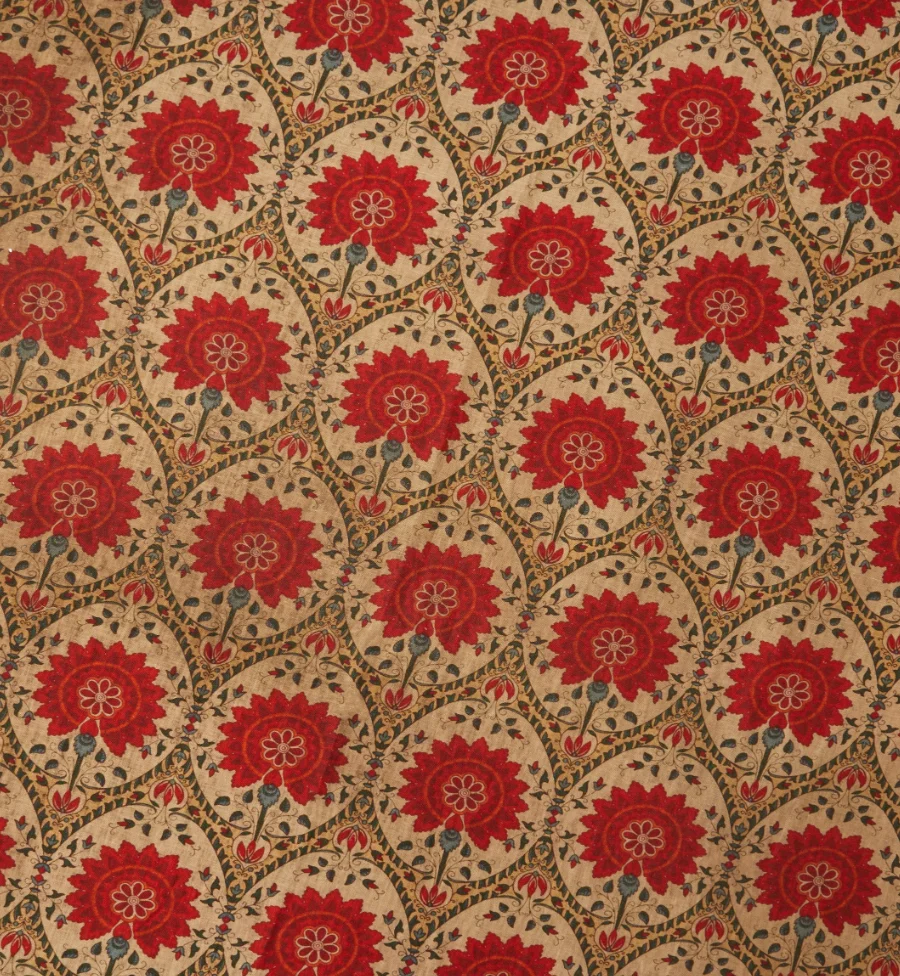 Medium Weight Coffee Dyed Cotton Linen Printed Fabric Roll Popular for Tablecloth Dress Curtain Sofa Garment