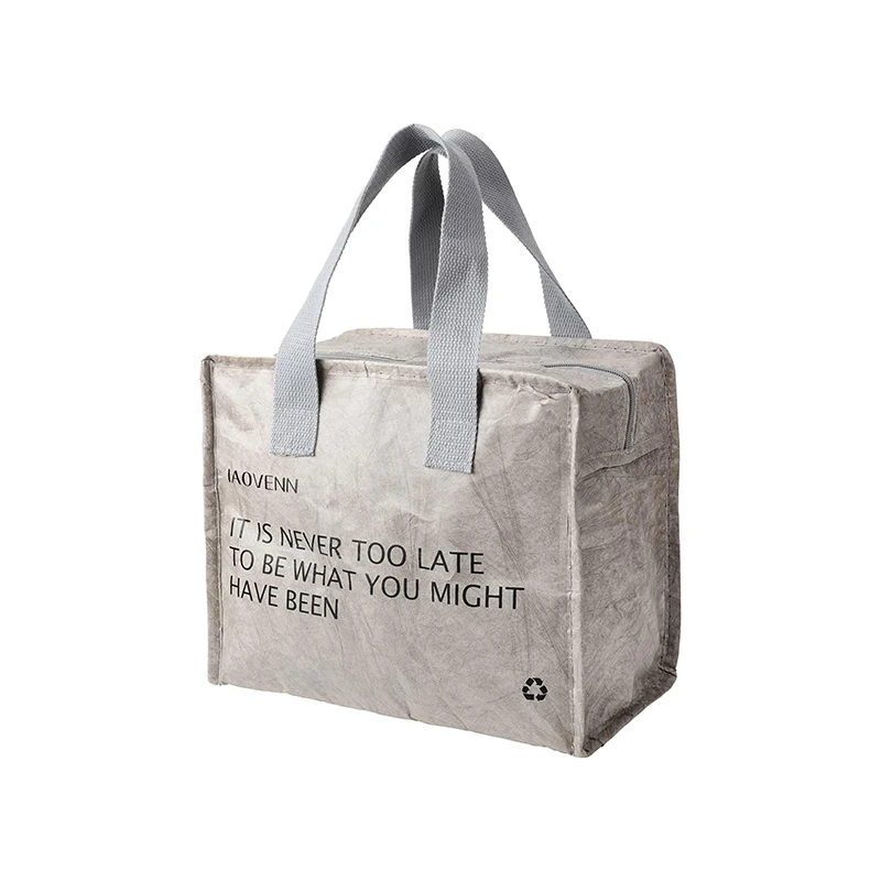Wholesale DuPont Paper Portable Waterproof Thermal Insulation Tyvek Lunch Box Cooler Bag For Packing and Picnics