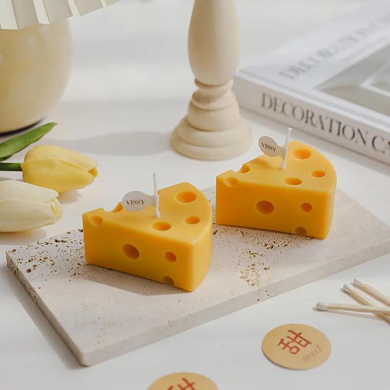 Custom handmade cheese food bougie kaars home decoration vela aromatherapy shooting props scene weeding candle gift