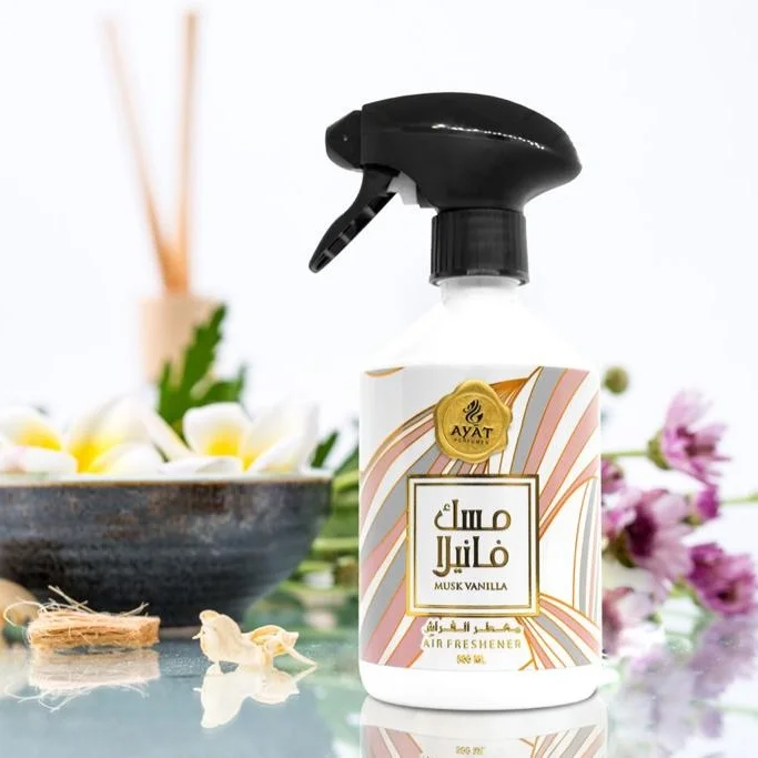 Home Perfume MUSK VANILLA 500ml by Ayat Perfumes Room refresher Spray Scented Mist For Home, Car, Interior