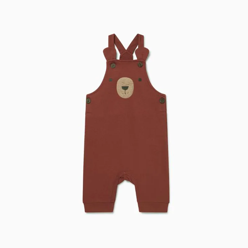 GOTS GRS Certified Kids Clothing Organic Cotton Baby Romper Solid Soft Baby Overalls