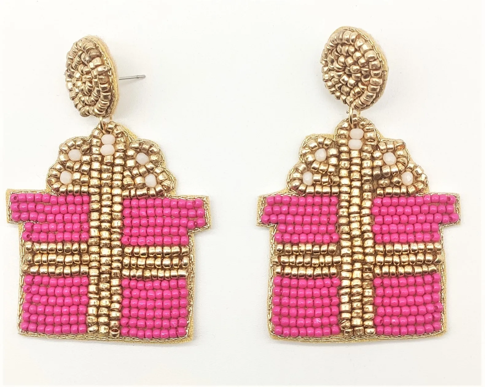 Новогодние серьги-гвоздики