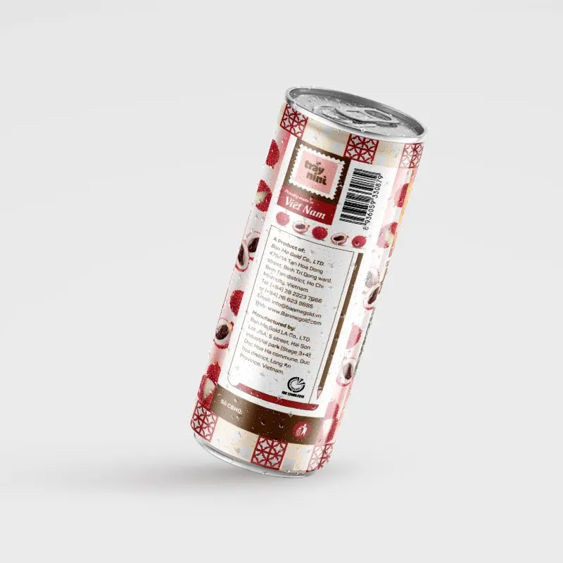 Вьетнамский тропический фруктовый сок личи с естественным вкусом и хорошими продуктами, 240 мл в банке из Вьетнама