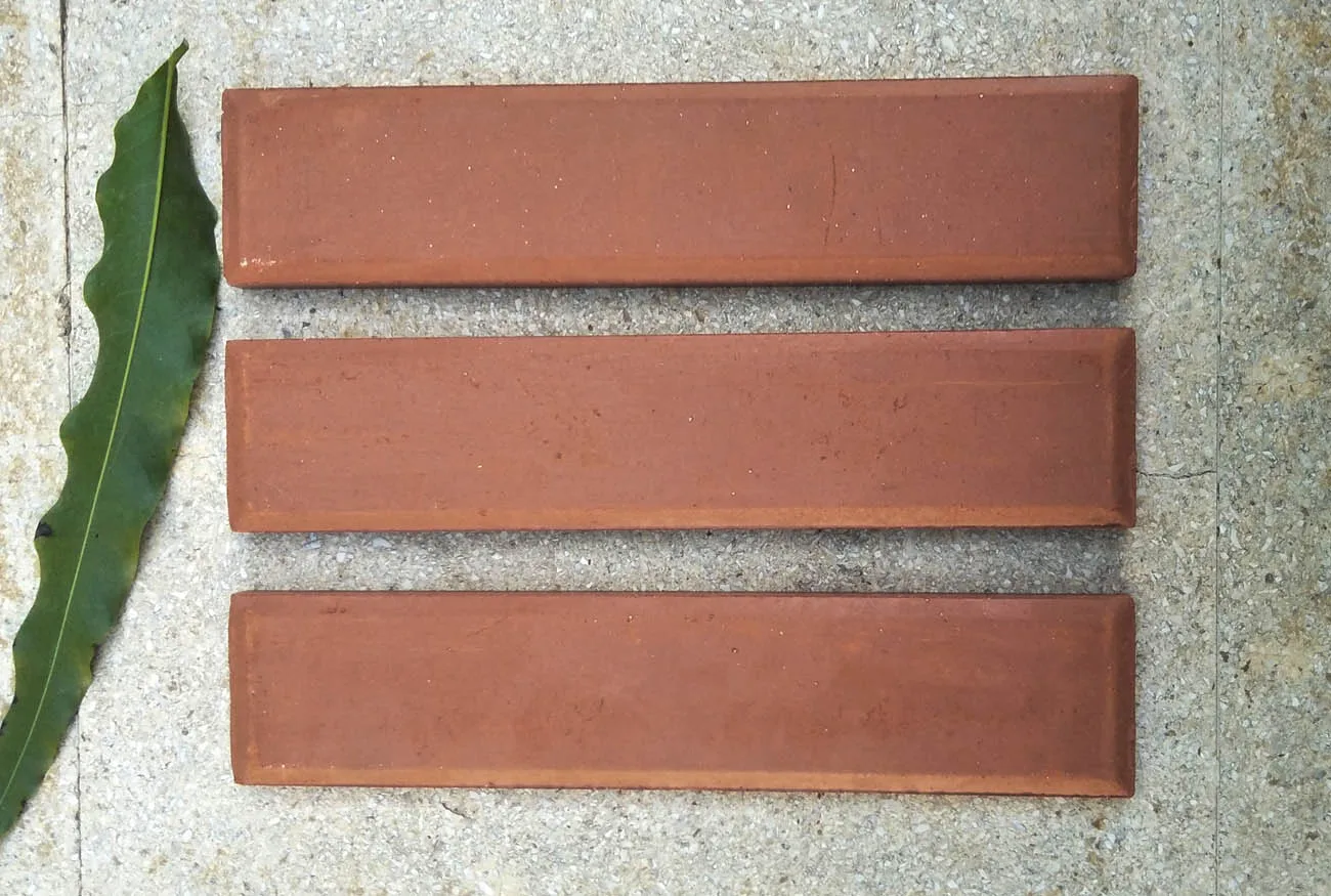 9X2 inch Red clay terracotta wall cladding and clay floor tiles for garden indoor outdoor floor and wall brick covering cladding
