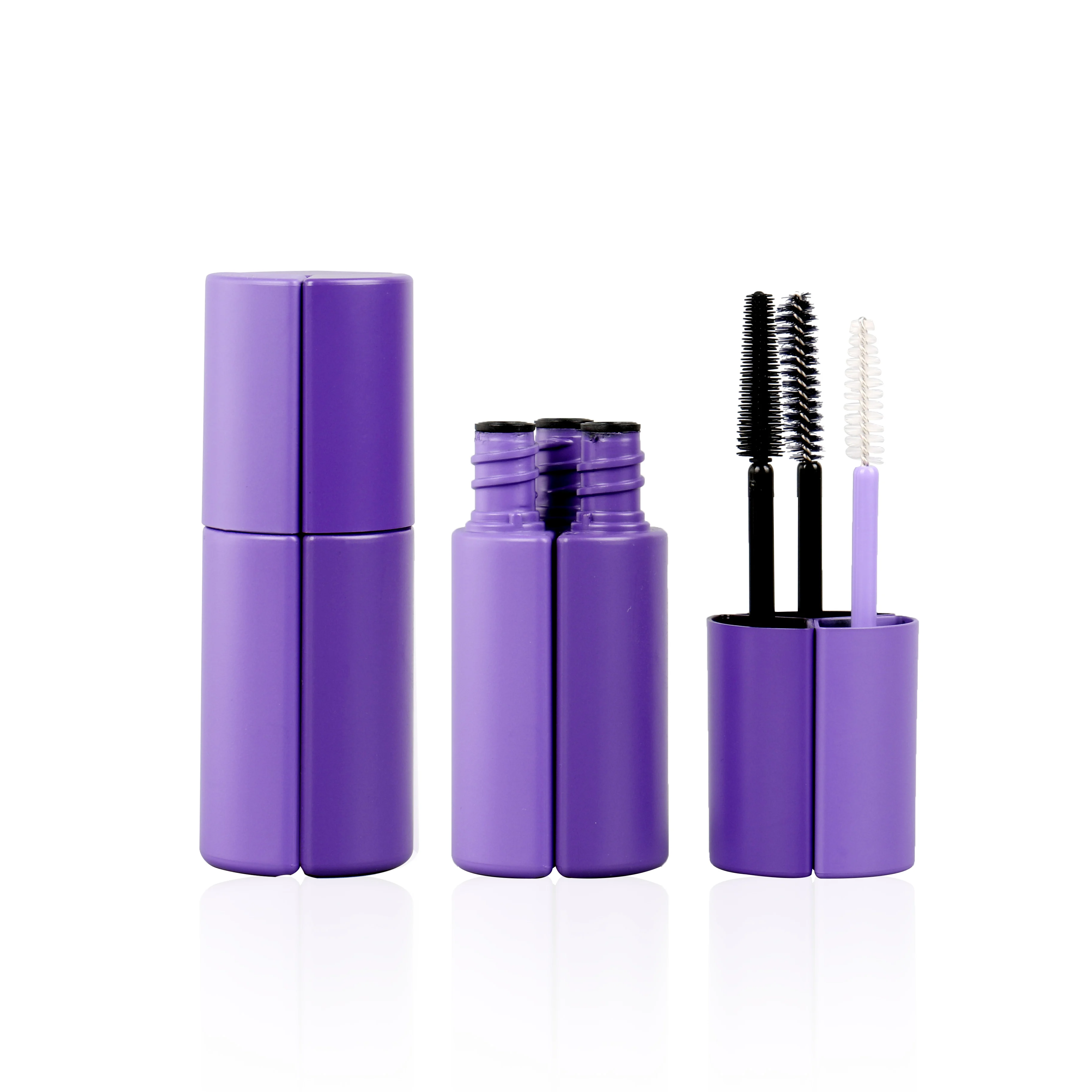 Magnetic Mascara Liquid Eyeliner Bottle Eyebrow Gel Tubes Container 3 In 1 Empty Purple Mascara Bottle Tube