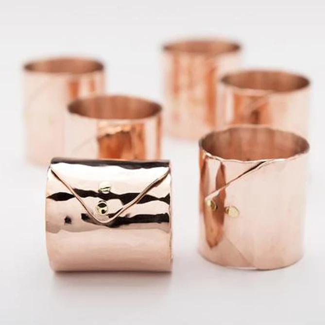 copper napkin rings Classic Design Metal Finished Napkin Rings Table Decoration Use For Birthday Gifts