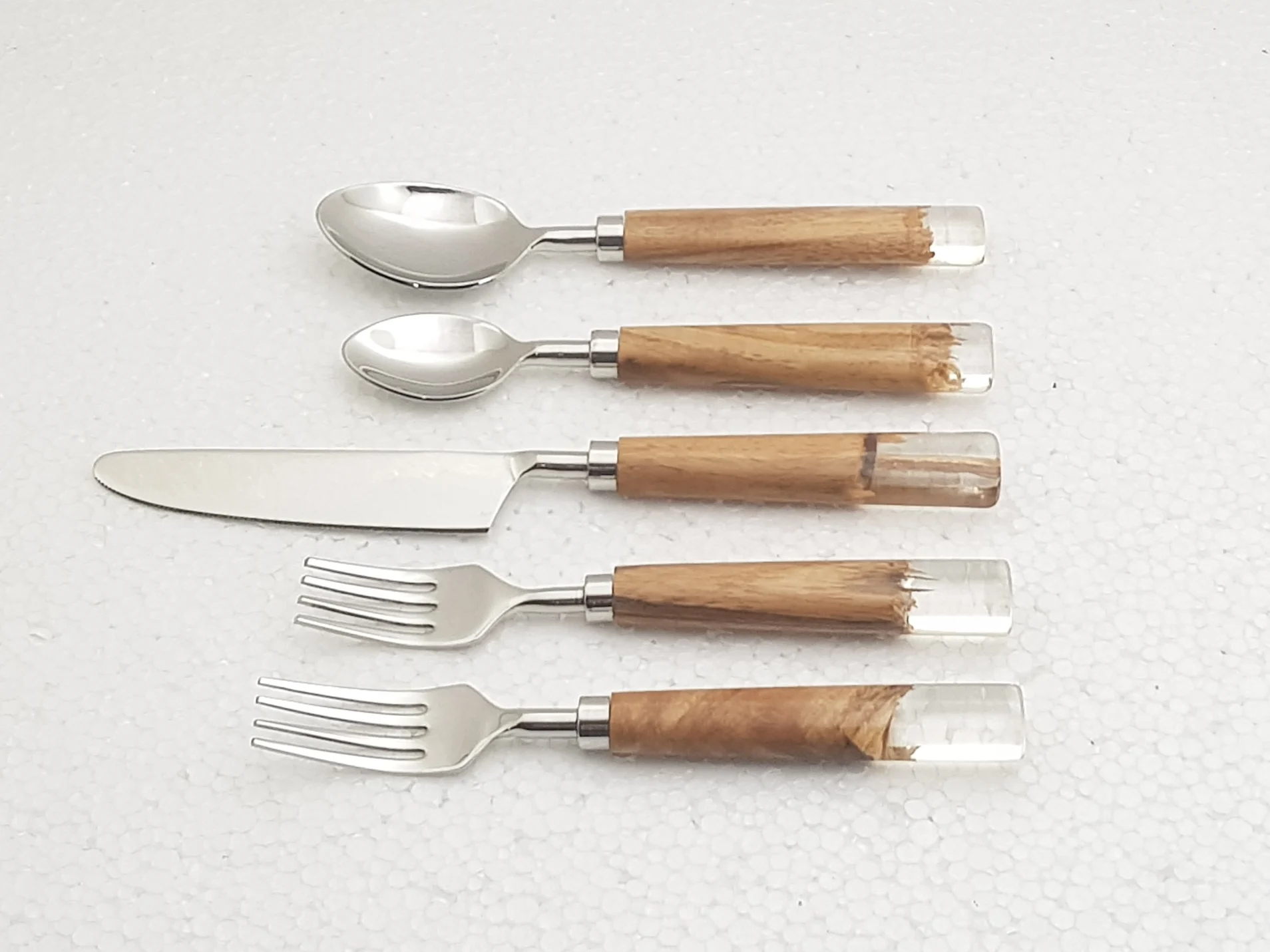 Factory Direct Selling Stainless Steel Flatware Cutlery Set Resin And Wood Handle Tableware Dinnerware Resin Kitchenware Cutlery