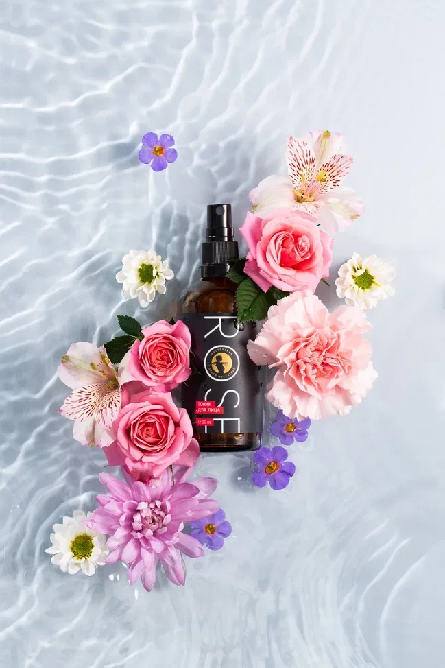 90ml Rose  face toner with hyaluronic acid and silk proteins natural skin toner organic skin care products