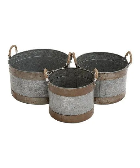 Set Of 3 Unique Design Metal Garden & Home Decoration Planters Antique Look Wedding Party Centrepiece Top Selling Plant Decoar