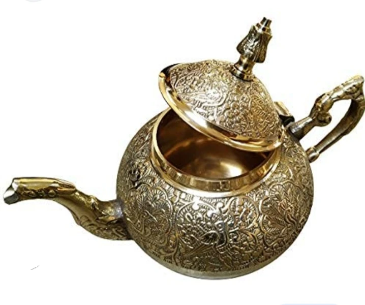 Brass Tea & Coffee Kettle For Drinking Breakfast Metal Coffee Kettle Pot At Acceptable Prices