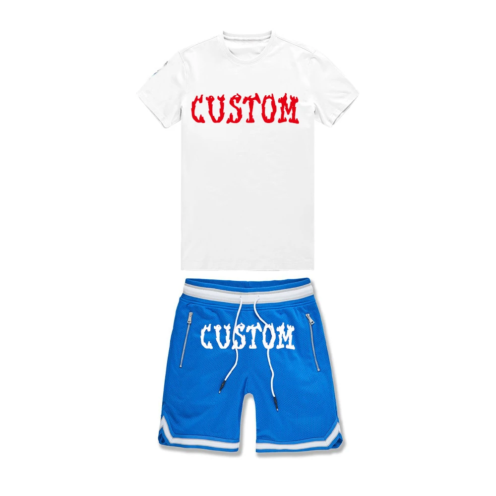 2024 New Style Custom Logo Summer Sportswear 2 Pieces Suits T Shirt Short Tracksuits Men Running Shorts Set For Men